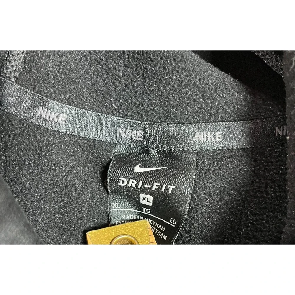 NIKE Dri Fit Sz XL Black Big Logo Pullover Hoodie Lightweight Basketball